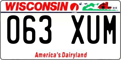 WI license plate 063XUM