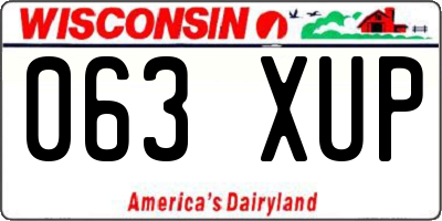 WI license plate 063XUP