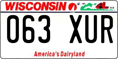 WI license plate 063XUR