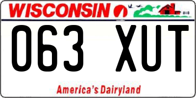 WI license plate 063XUT
