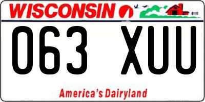 WI license plate 063XUU