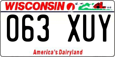 WI license plate 063XUY
