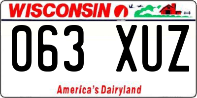 WI license plate 063XUZ