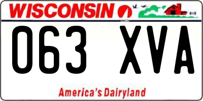 WI license plate 063XVA