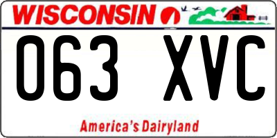 WI license plate 063XVC