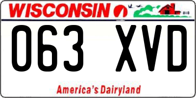 WI license plate 063XVD