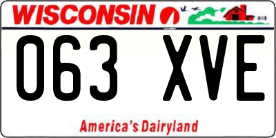 WI license plate 063XVE