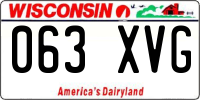 WI license plate 063XVG