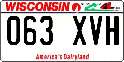 WI license plate 063XVH