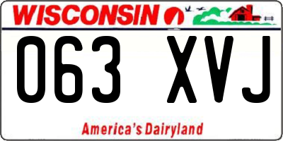 WI license plate 063XVJ