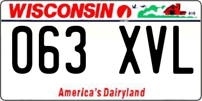 WI license plate 063XVL