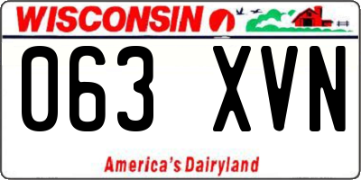 WI license plate 063XVN