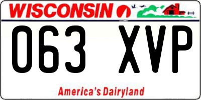 WI license plate 063XVP