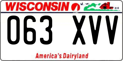WI license plate 063XVV