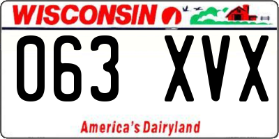 WI license plate 063XVX