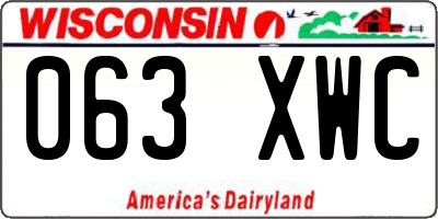 WI license plate 063XWC