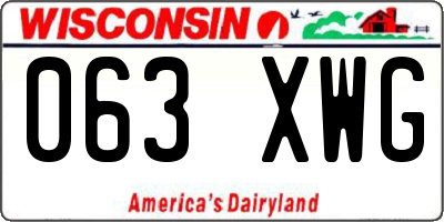 WI license plate 063XWG