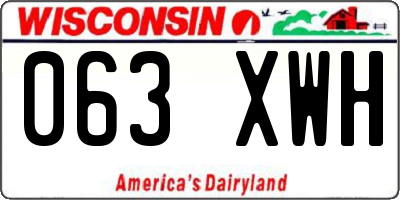 WI license plate 063XWH