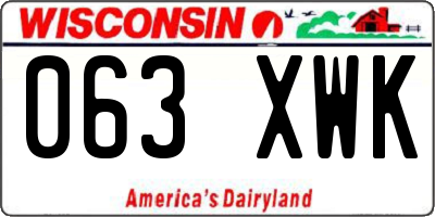 WI license plate 063XWK