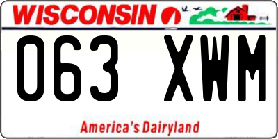 WI license plate 063XWM
