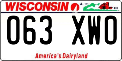 WI license plate 063XWO