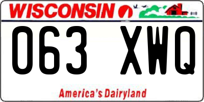 WI license plate 063XWQ