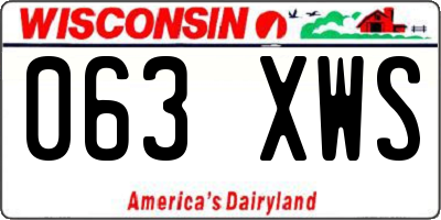 WI license plate 063XWS