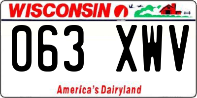 WI license plate 063XWV