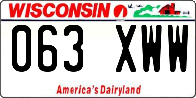WI license plate 063XWW