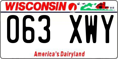 WI license plate 063XWY