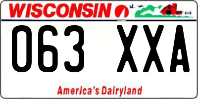 WI license plate 063XXA