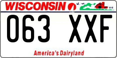 WI license plate 063XXF
