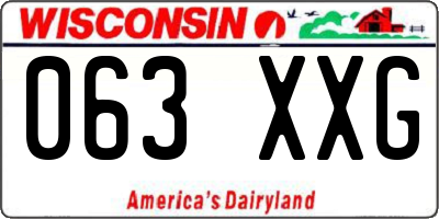 WI license plate 063XXG