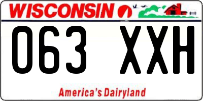 WI license plate 063XXH