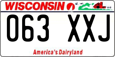 WI license plate 063XXJ