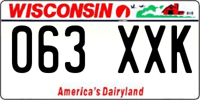 WI license plate 063XXK