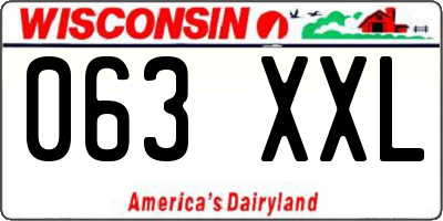 WI license plate 063XXL