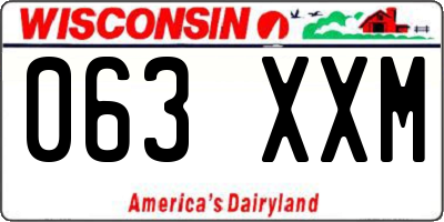 WI license plate 063XXM