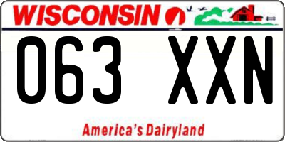 WI license plate 063XXN