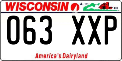 WI license plate 063XXP
