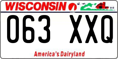 WI license plate 063XXQ