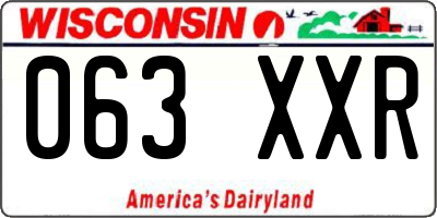WI license plate 063XXR