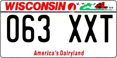 WI license plate 063XXT