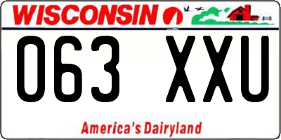 WI license plate 063XXU