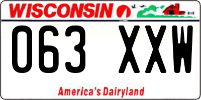WI license plate 063XXW