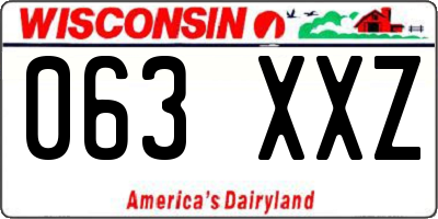 WI license plate 063XXZ