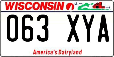 WI license plate 063XYA