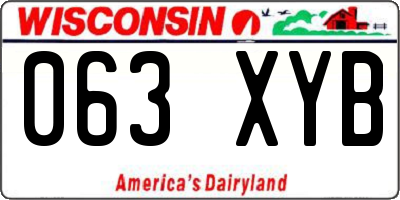 WI license plate 063XYB