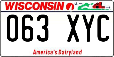 WI license plate 063XYC