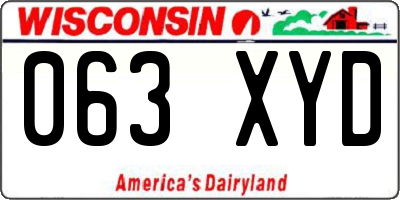 WI license plate 063XYD